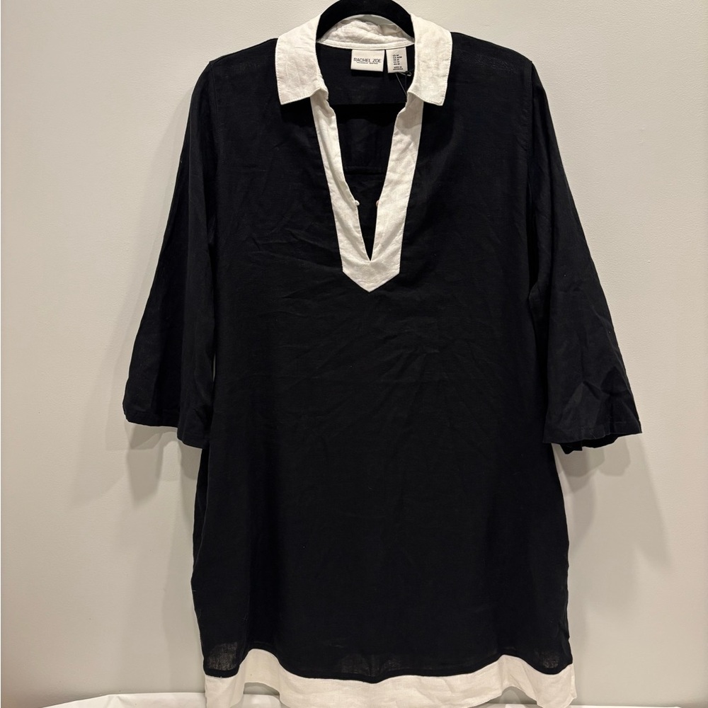 Rachel Zoe Black and White Collared Tunic dress